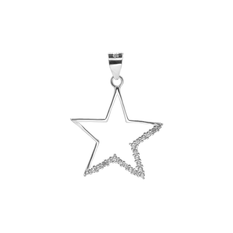 Colgante de Plata Estrella Bordes con Circones