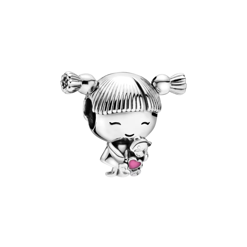 Charm Niña Con Oso de Peluche-0
