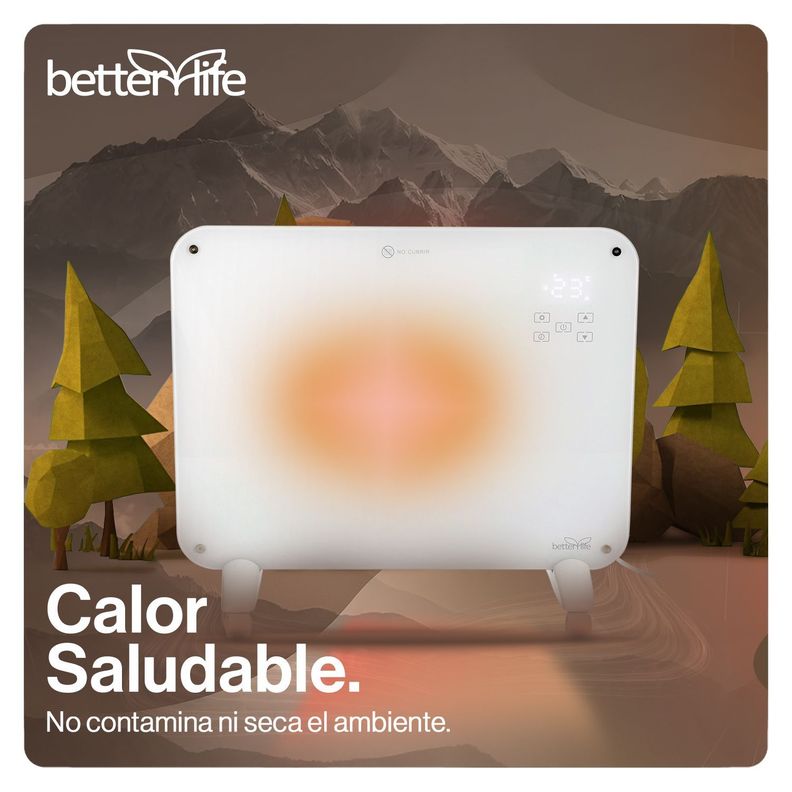 Calefactor Mural De Cristal Wi-Fi 1000W Betterlife-1