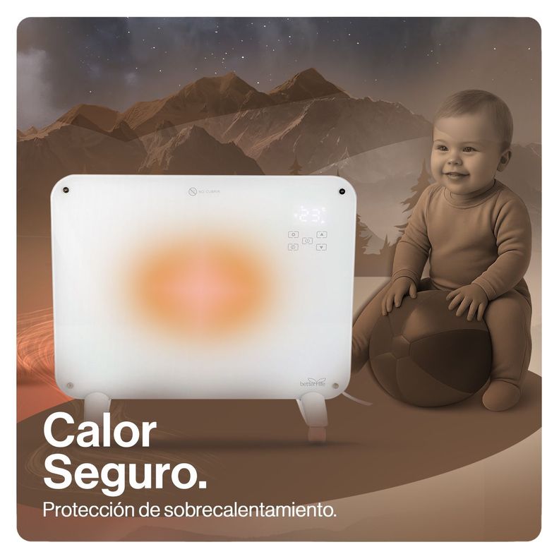 Calefactor Mural De Cristal Wi-Fi 1000W Betterlife-2