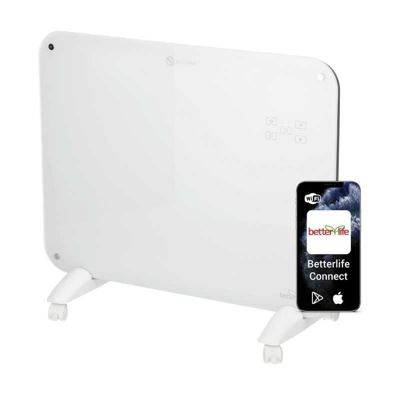 Calefactor Mural De Cristal Wi-Fi 1000W Betterlife Blanco