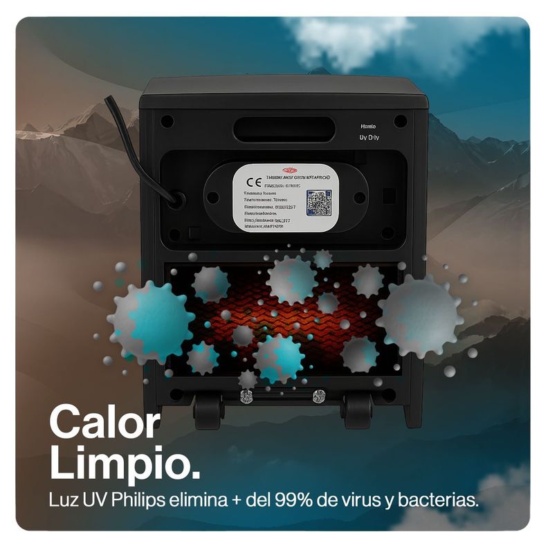 Estufa Eléctrica Infrarroja UV 70 m2 WiFi-6