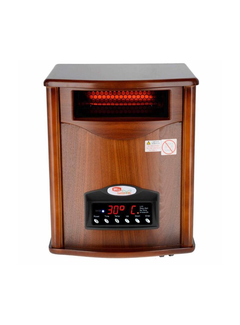 Estufa Electrica Infrarroja Madera UV 70 m2 WiFi Cafe Claro