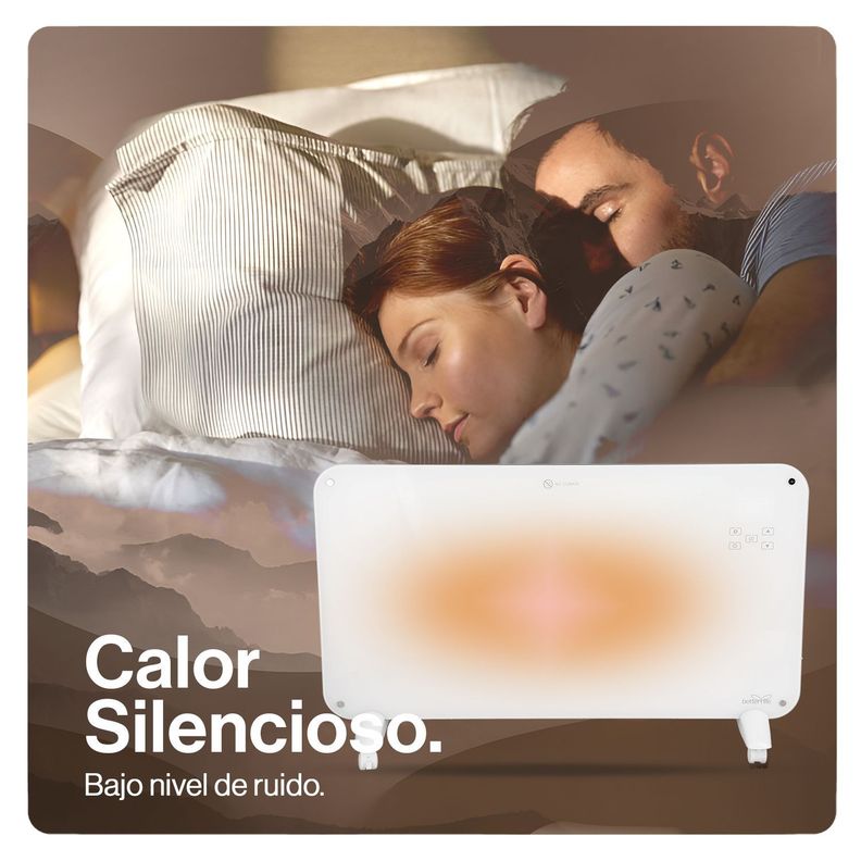 Calefactor Mural De Cristal Wi-Fi 2000W Betterlife BLCV2000W-6