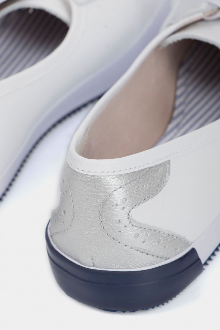 Tenis planos atenas de cuero para mujer casual blanco VÉLEZ