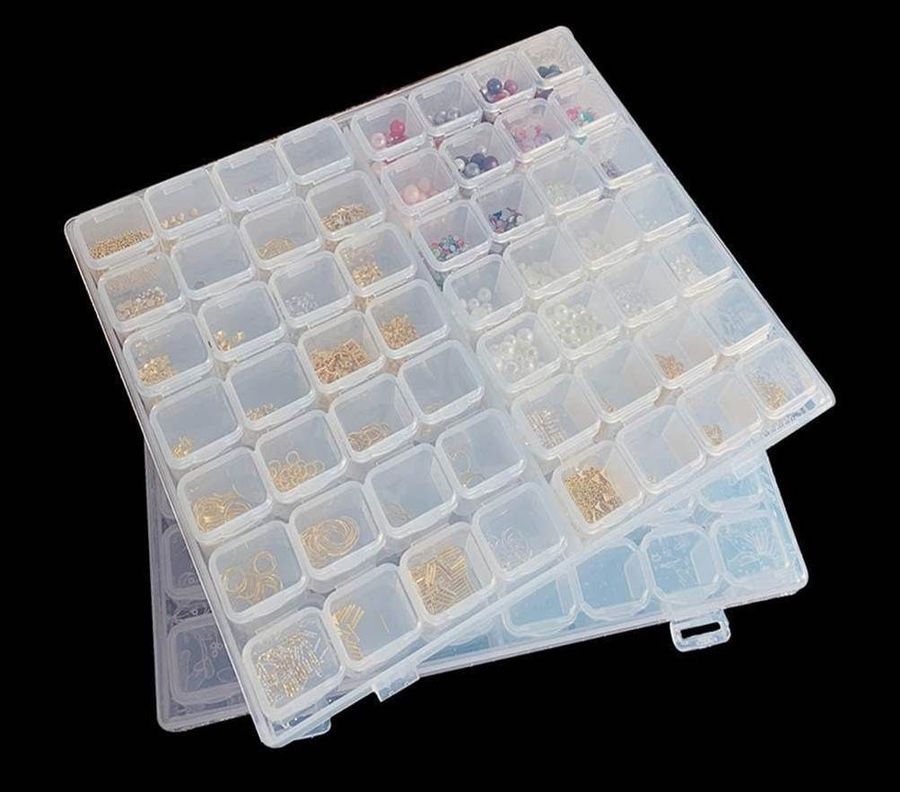 Caja Organizadora 56 Compartimientos Para Joyas Mostacillas-2