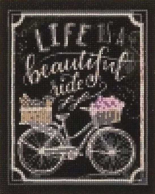 Kit bordado o pintura por diamante Bicicleta lettering 20x25-1