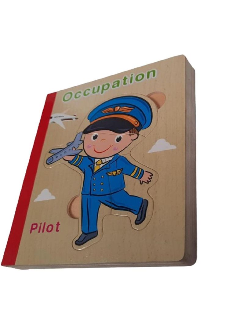 Libro de Madera formato Puzzle de trabajos y personajes PB-C3-1