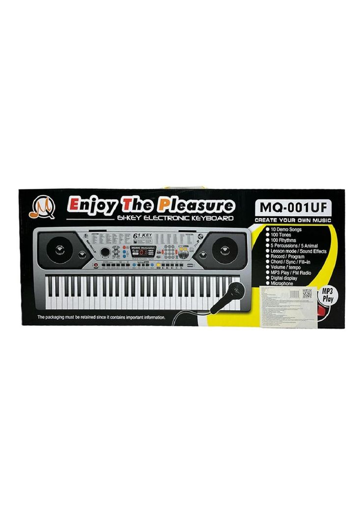 Teclado Piano Electrónico Micrófono Usb 61 Teclas Mq-001 PA-K0-1