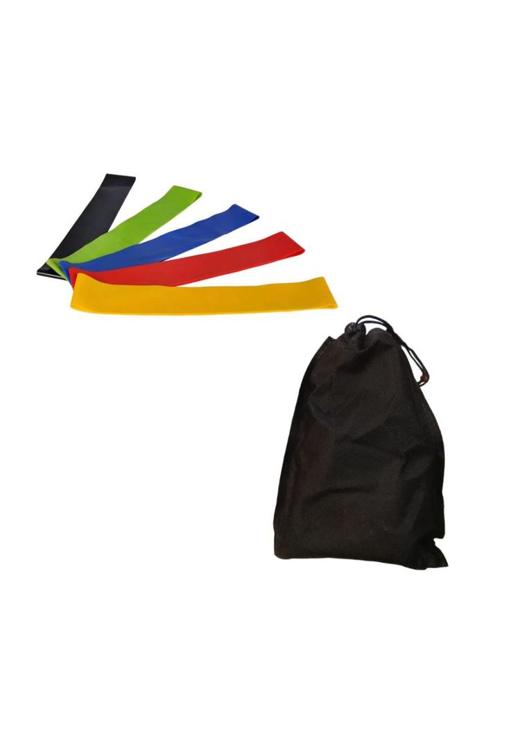Bandas Elásticas De Resistencia 5 Unidades + Bolso Fitness PA-K1E1-5