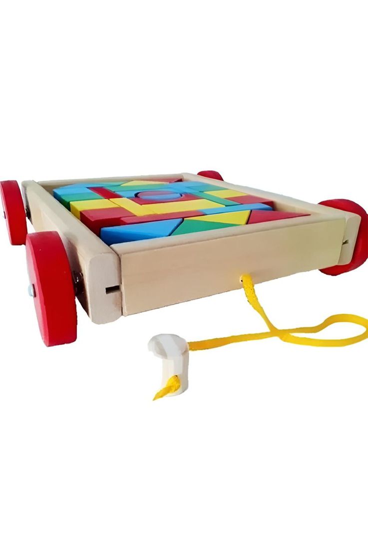 Carro de arraste madera figuras encajes. Artidix PB-B2-2