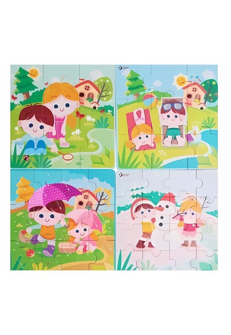 Puzzle 4 En 1 Granja Madera PB-C5-0