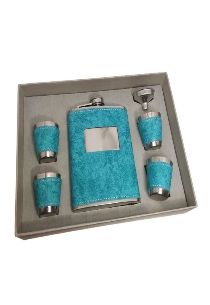 Petaca Licorera De Aluminio Con Accesorios Tapa Rosca PB-C14-0