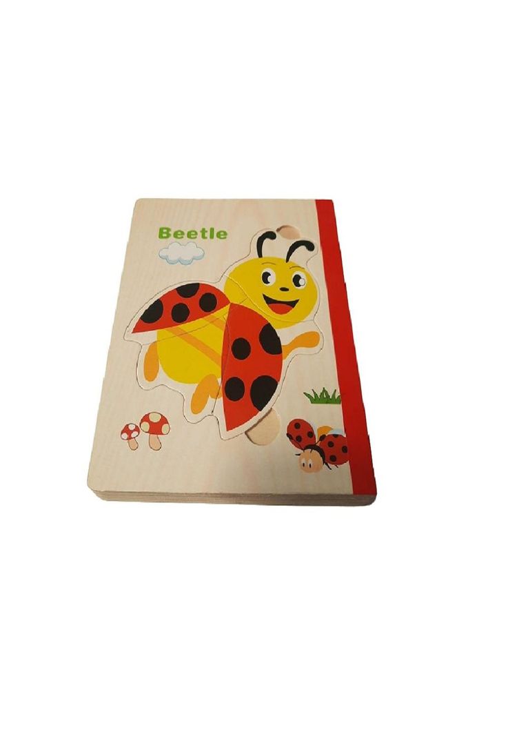 Libro de madera formato Puzzle de insectos caricatura PB-C3-0