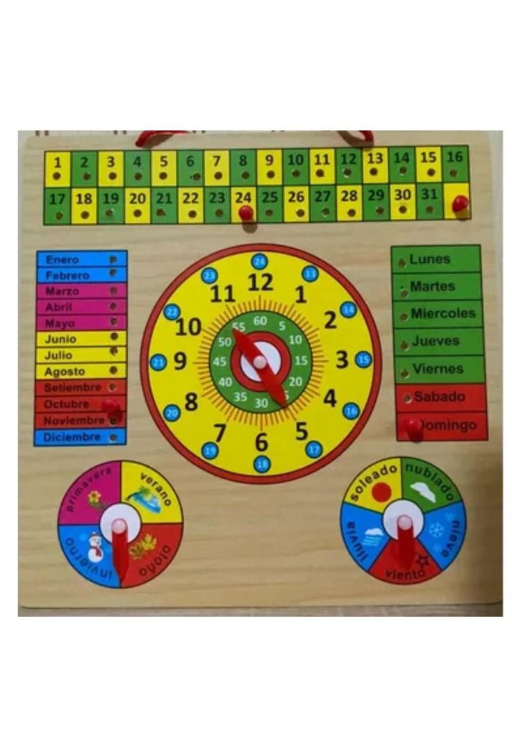 Tablero reloj, calendario Montessori Artidix PB-C3-0