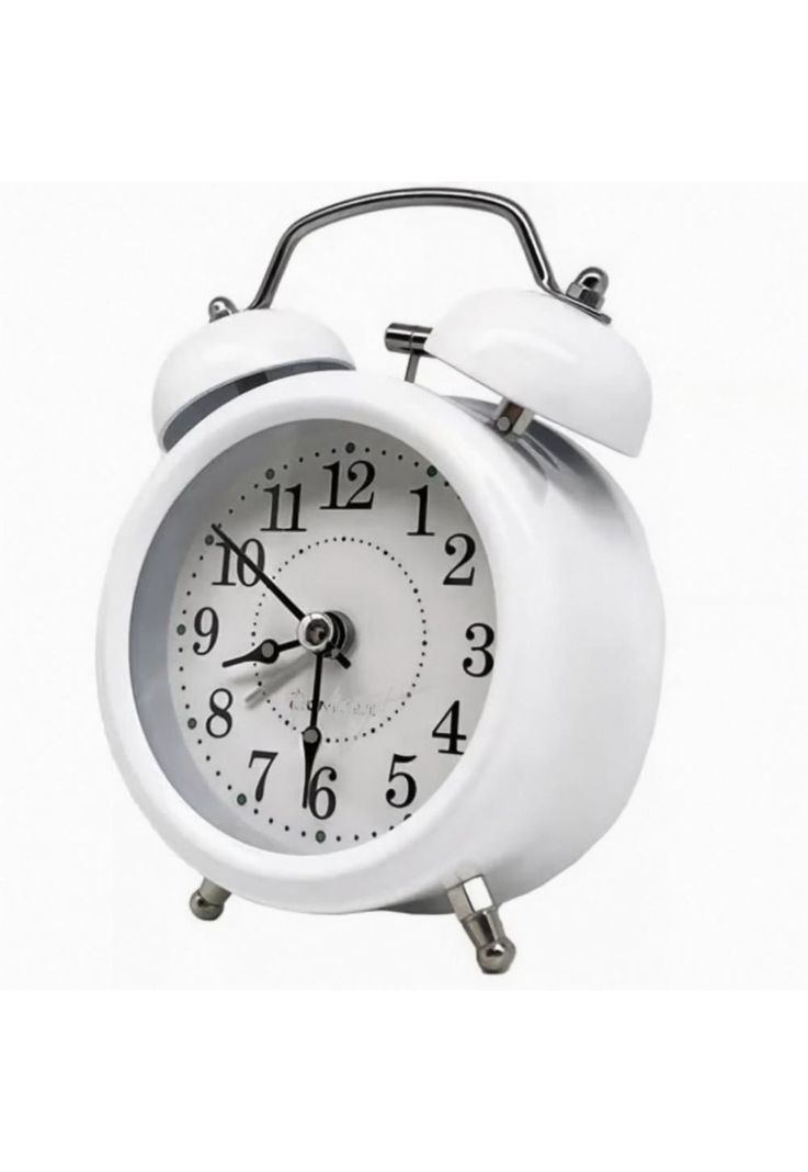 Reloj Despertador a Pila Blanco Vintage Retro PB-C14-0