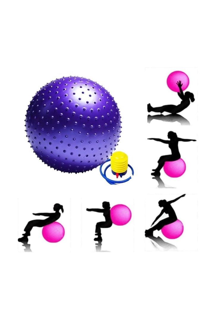 Pelota Balón Pilates Erizo 50-55cm Yoga Ak Sport Rojo-0