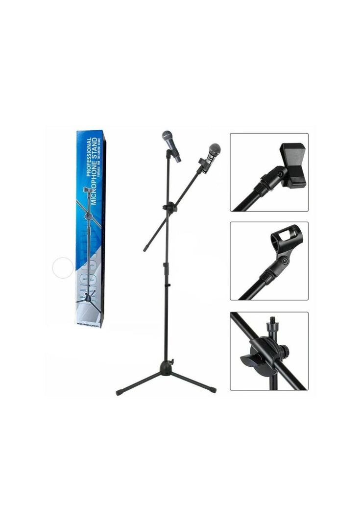 Atril Para Micrófono con Boom Metálico Doble Universal PB-F3-3