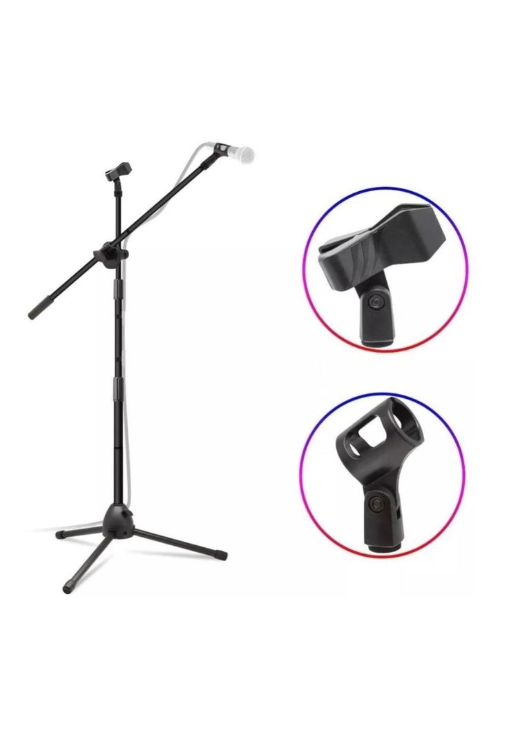 Atril Para Micrófono con Boom Metálico Doble Universal PB-F3-6