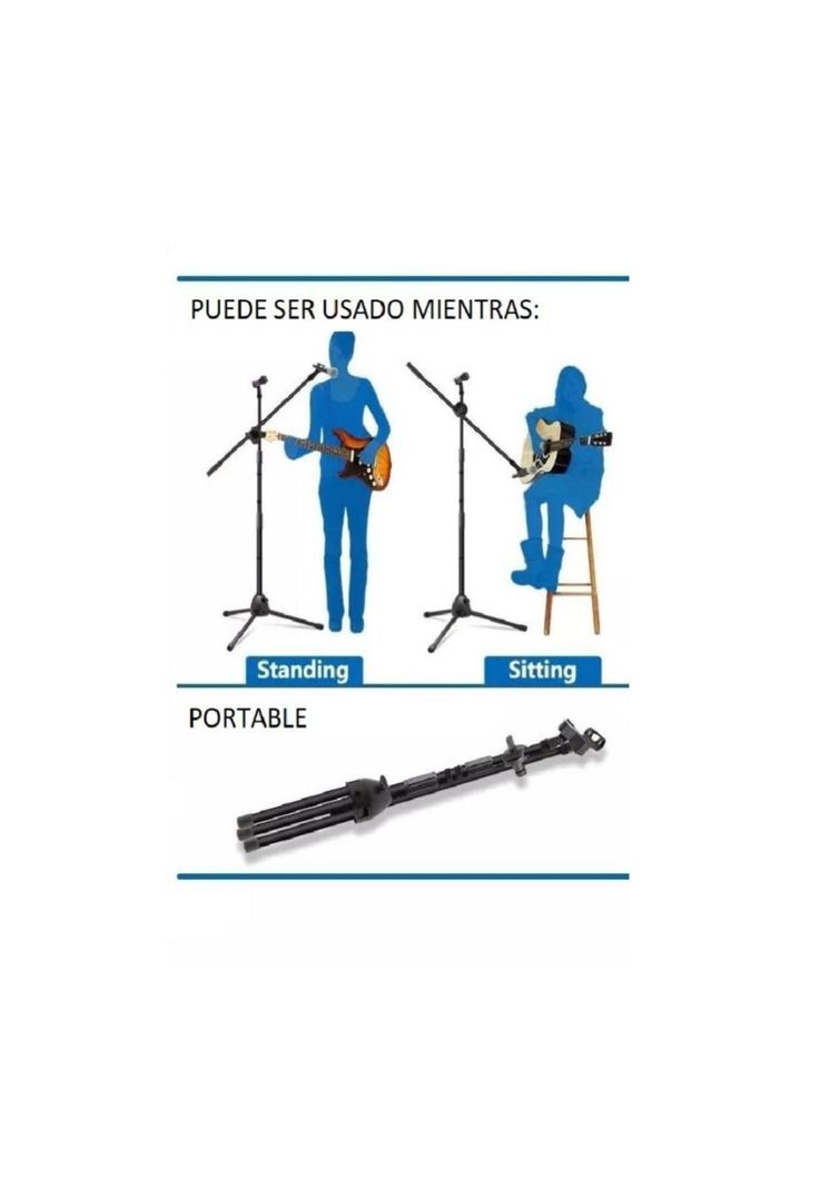 Atril Para Micrófono con Boom Metálico Doble Universal PB-F3-7