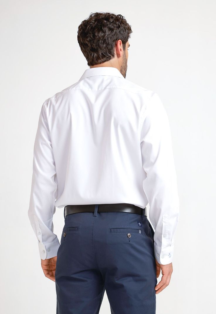 Camisa De Hombre Formal Liso Blanco-1