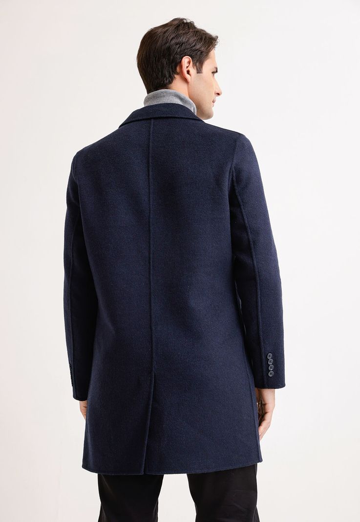Abrigo Hombre Lana Liso Navy-1