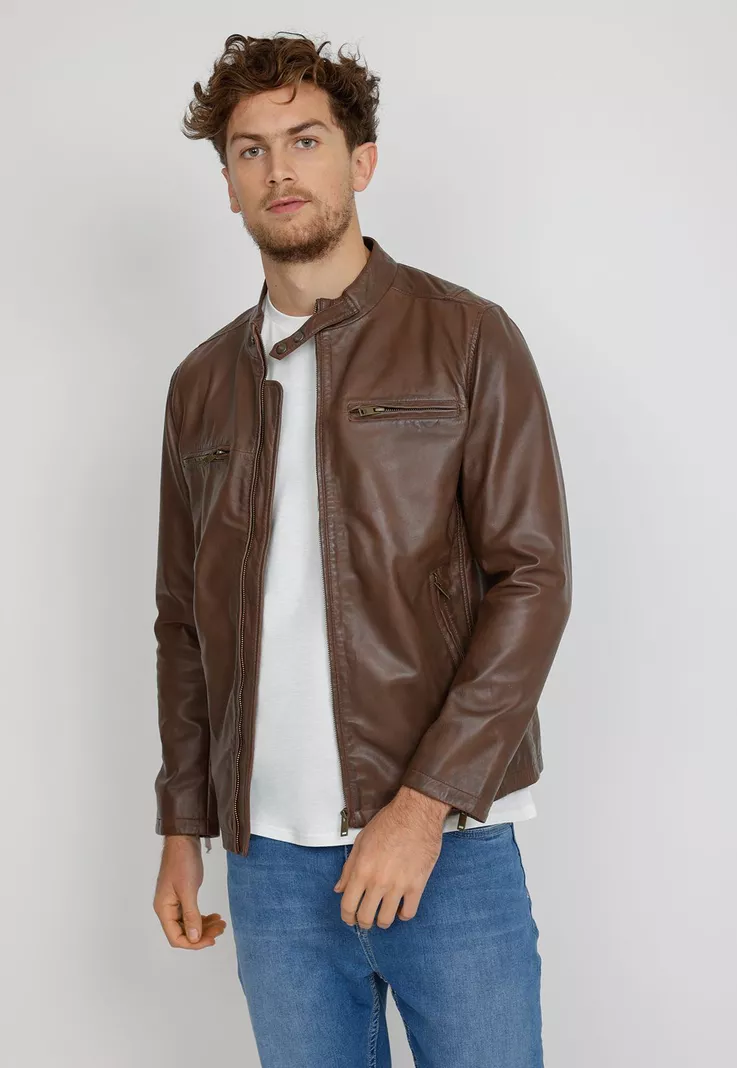 Combinar Una Chaqueta De Cuero Outfit Casaca Marron Hombre