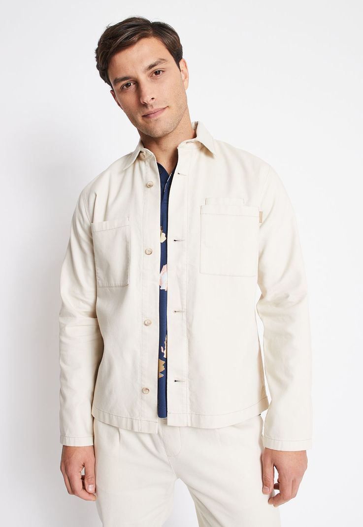 Chaqueta Hombre Casual Beige-0