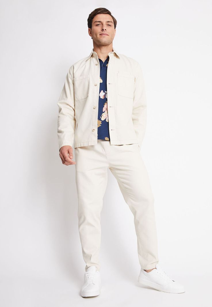 Chaqueta Hombre Casual Beige-3