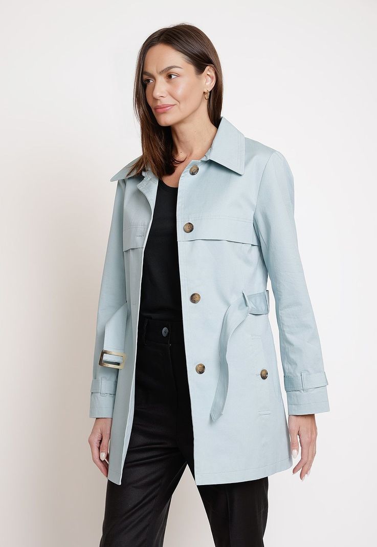 Trench de Mujer Modelo Azurita Color Menta-0