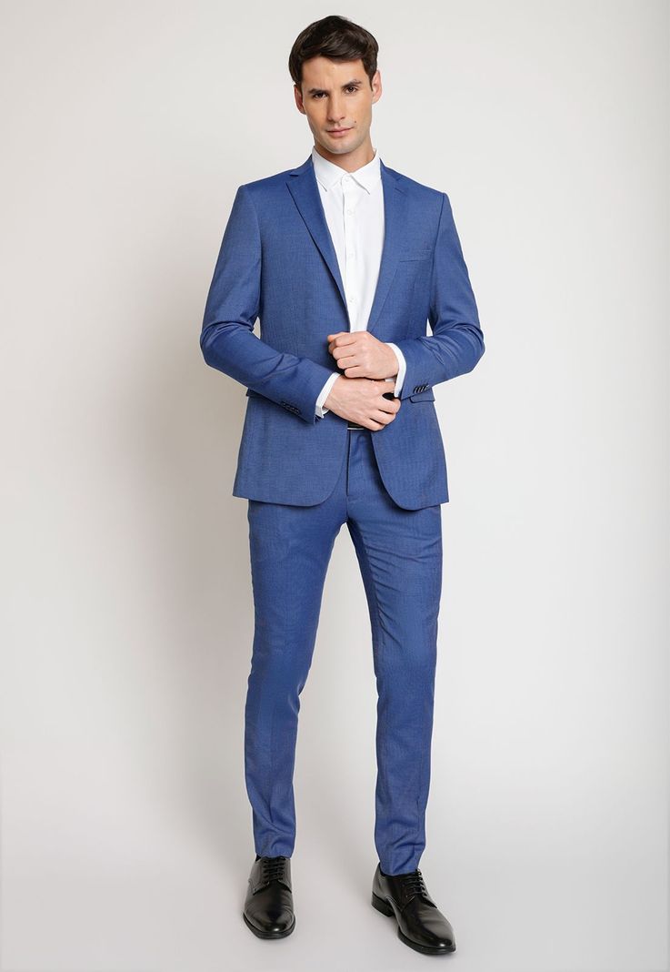 Chaqueta Hombre Traje Suit Separates Washable Azul Claro-3