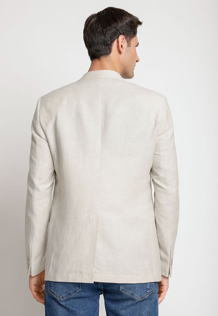 Chaqueta Hombre Casual Lino Natural-1