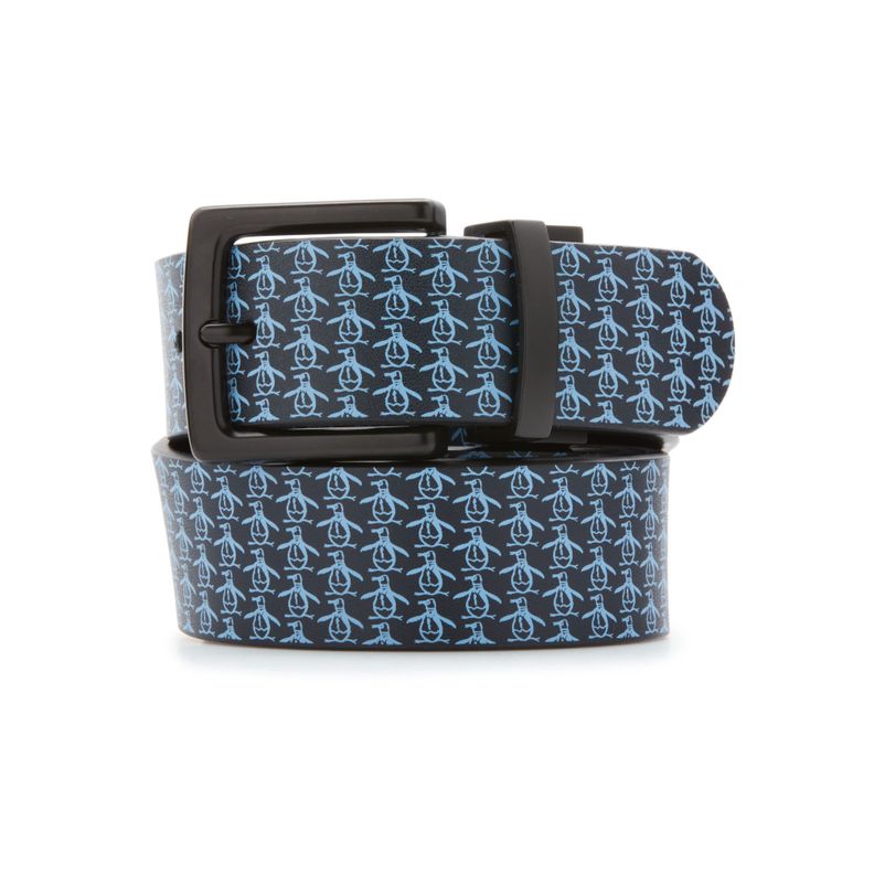 Cinturón De Hombre Cuero Estampado Navy