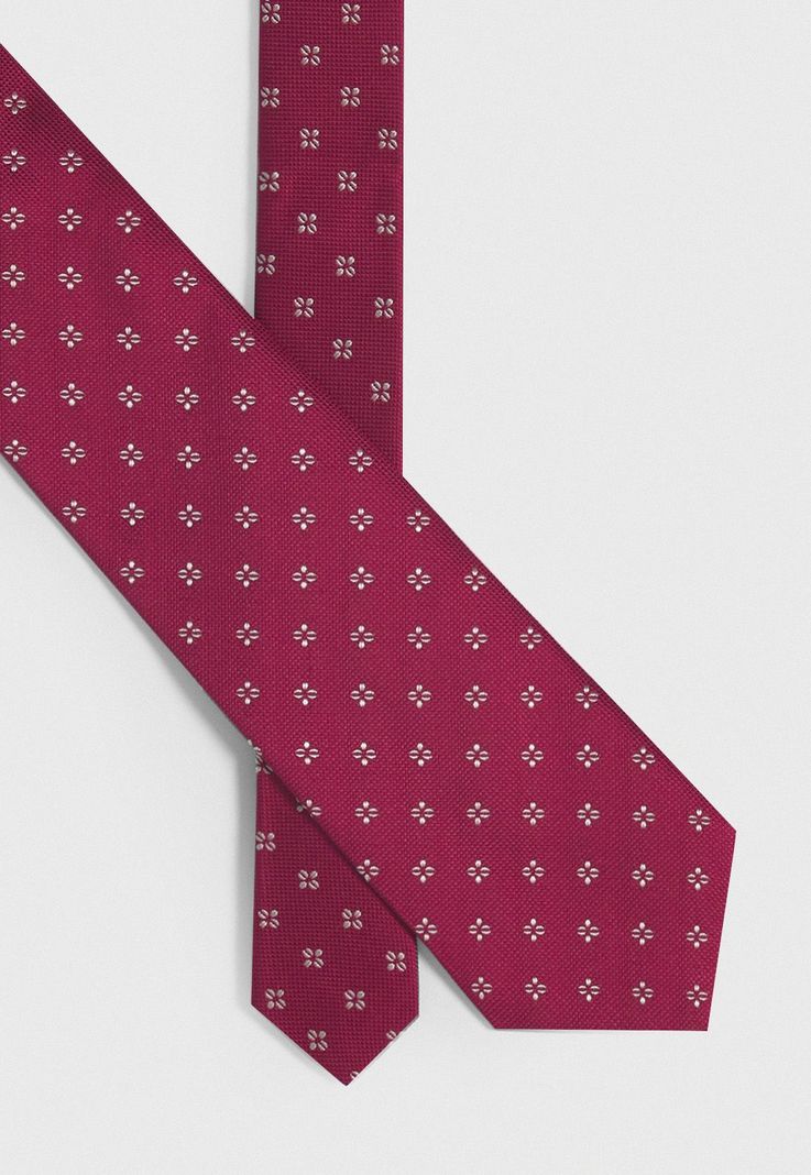 Corbata Formal Hombre Travel Seda Rojo-1