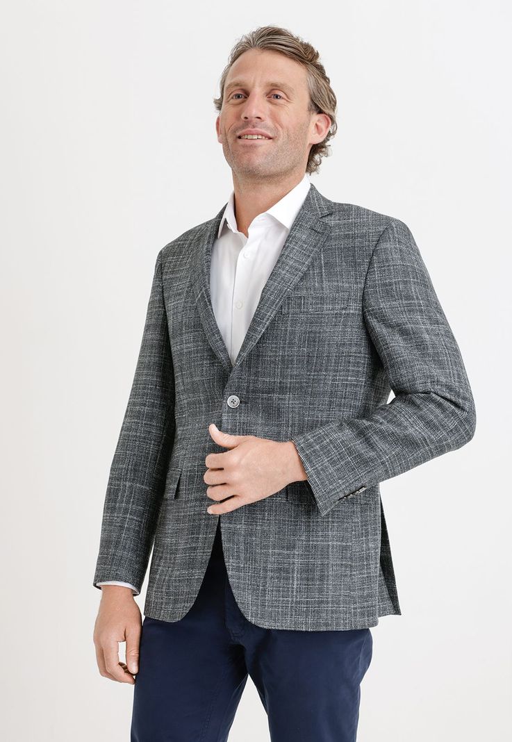Chaqueta Formal Hombre Mezcla Lana Seda Fantasía Slim Sartorial Verde-0
