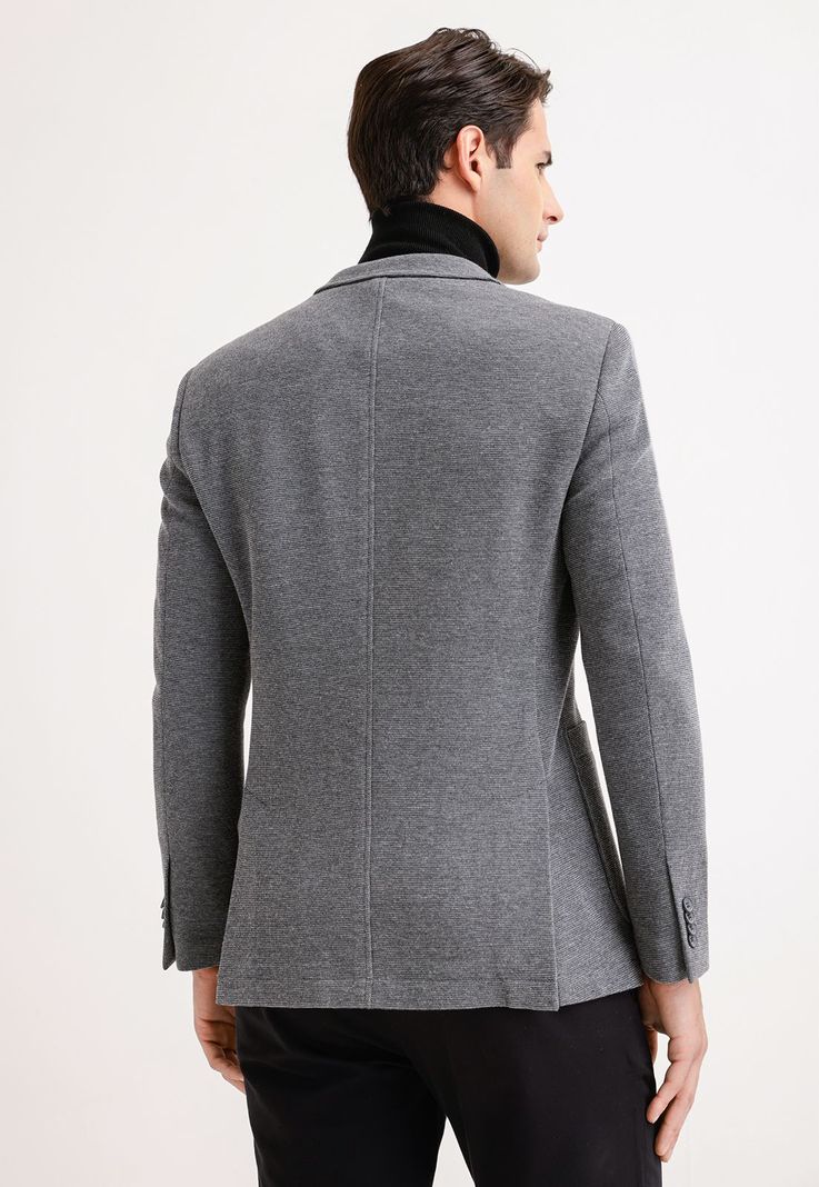 Chaqueta Hombre Casual Knit Gris-1