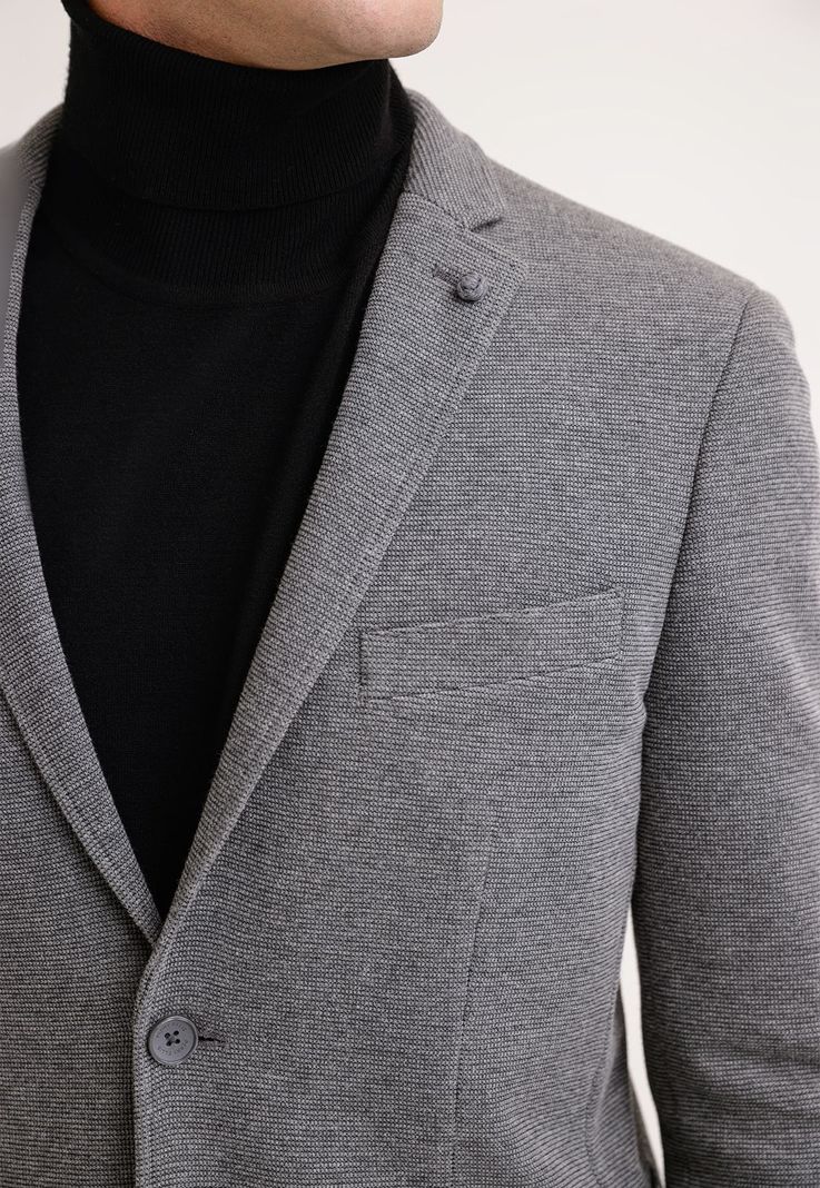 Chaqueta Hombre Casual Knit Gris-2