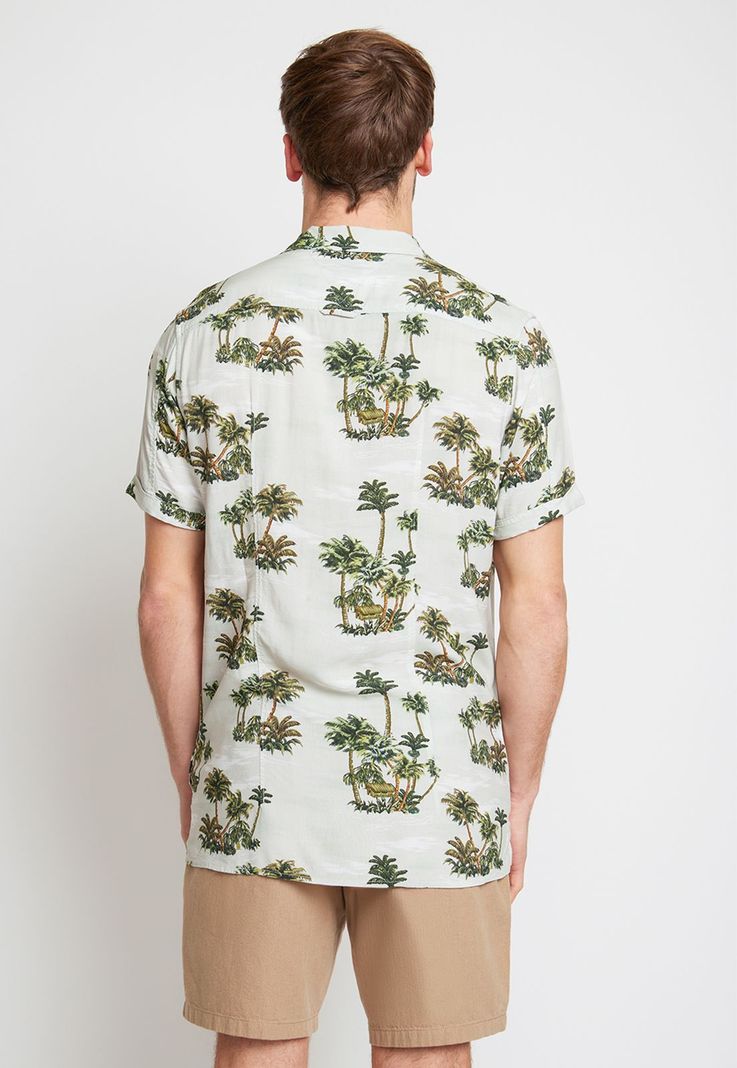 Camisa Hombre  Viscosa Estampada Relajado Baltazar Verde Agua-1