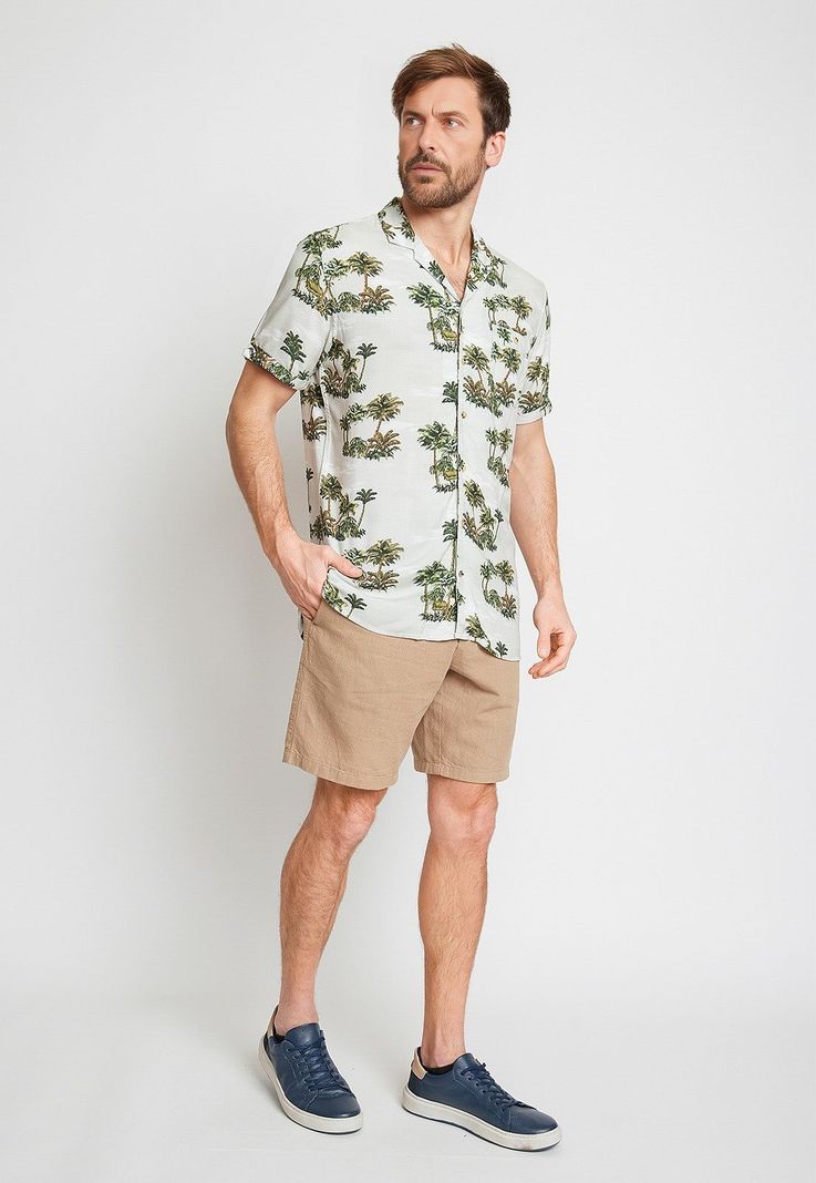 Camisa Hombre  Viscosa Estampada Relajado Baltazar Verde Agua-3