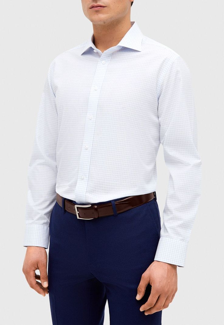 Camisa Travel blanco/celeste