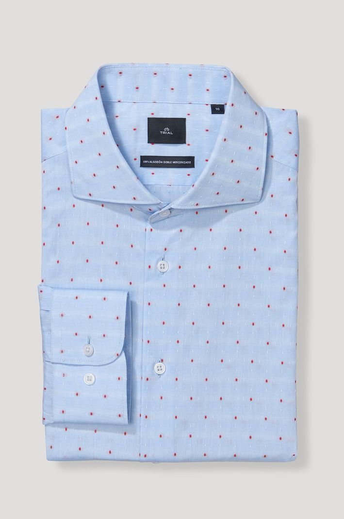 Camisa Clasicc Cuello Francés Celeste-20