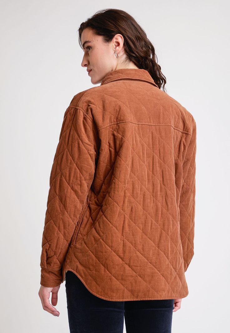 Chaqueta de Mujer Modelo Suki Cotelé Color Tabaco-1