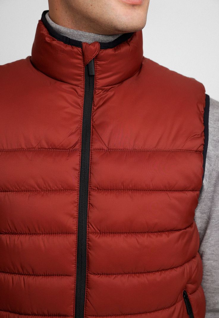 Parka Hombre Sin Mangas Acolchada Ladrillo-2