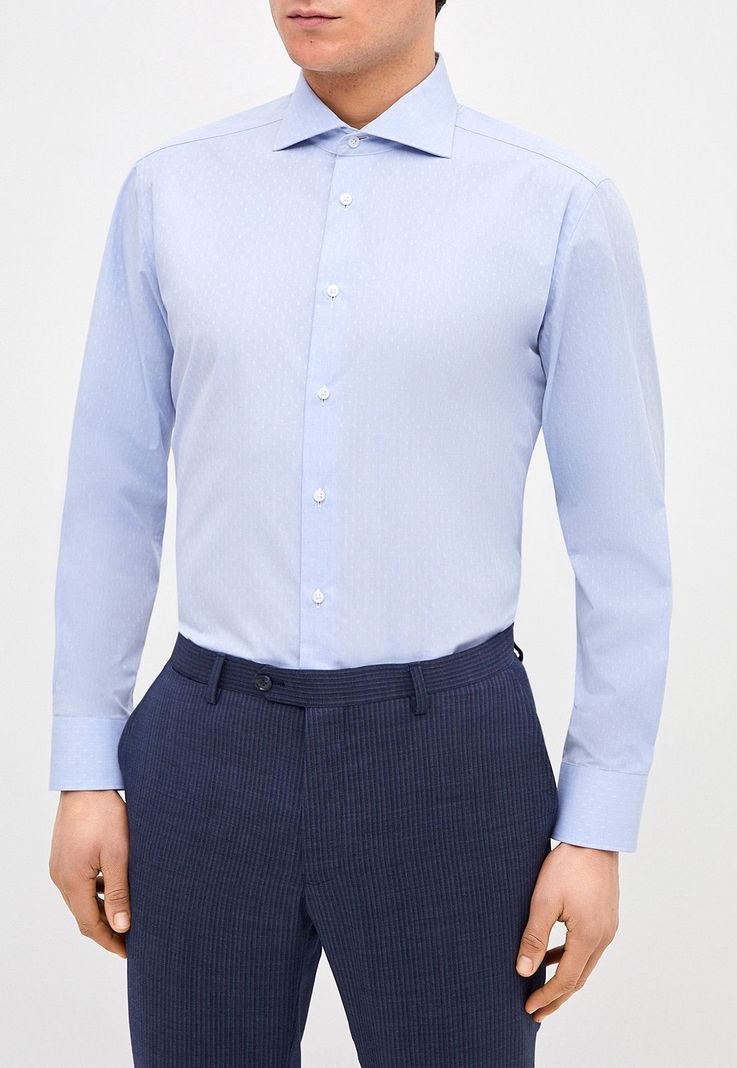 Camisa Formal celeste jacquard