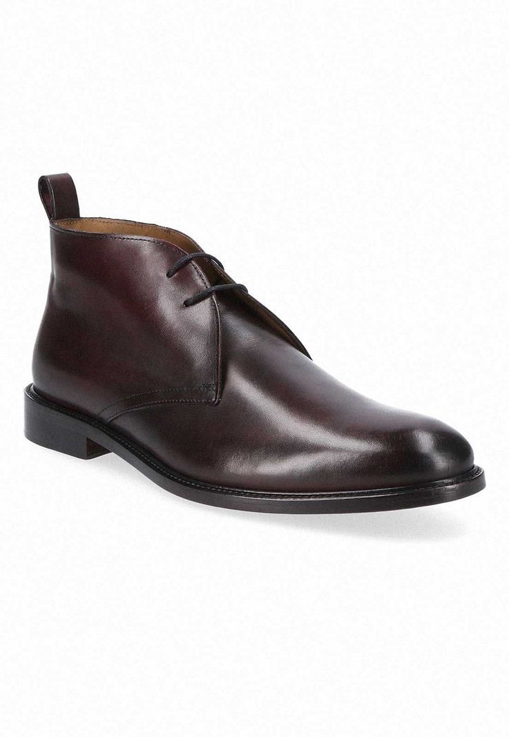 Botines Formal Italianos Voltago Plain Toe Chukka Burdeo-0