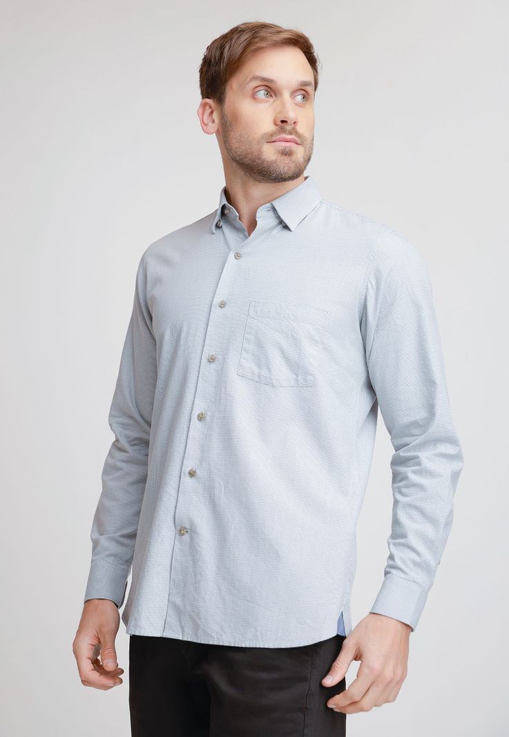Camisa Hombre Algodón Diseño Slim Ben Verde-0