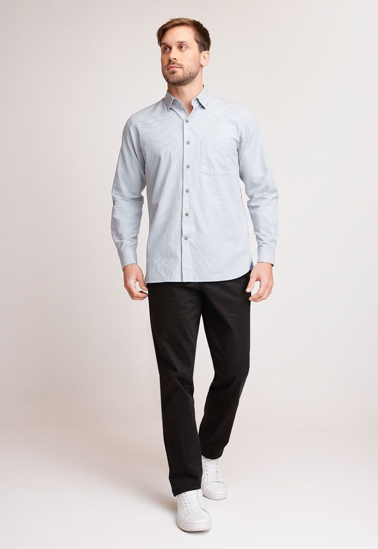 Camisa Hombre Algodón Diseño Slim Ben Verde-3