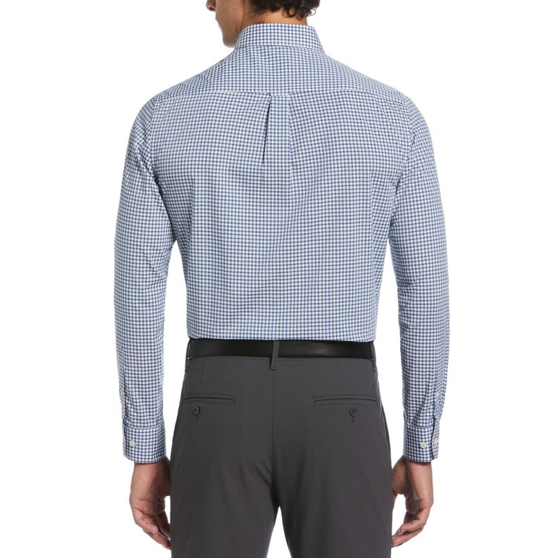 Camisa De Hombre Formal Algodón Cuadros Azul-1