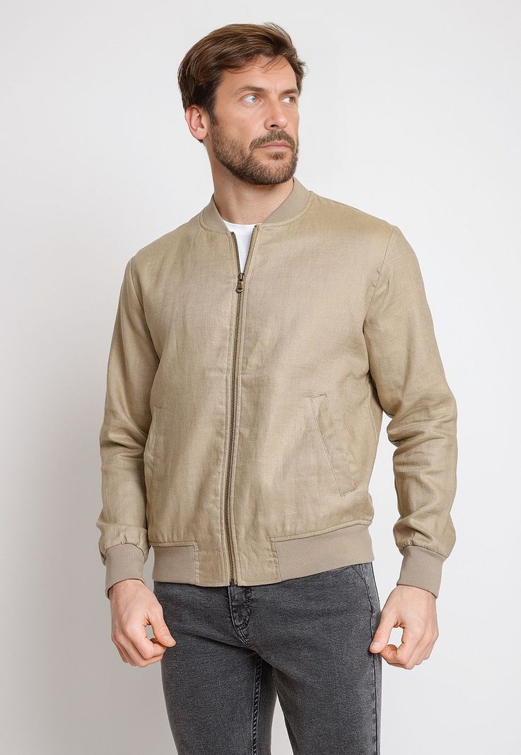 Chaqueta Hombre Lino Liso Slim Tanaka Beige-0
