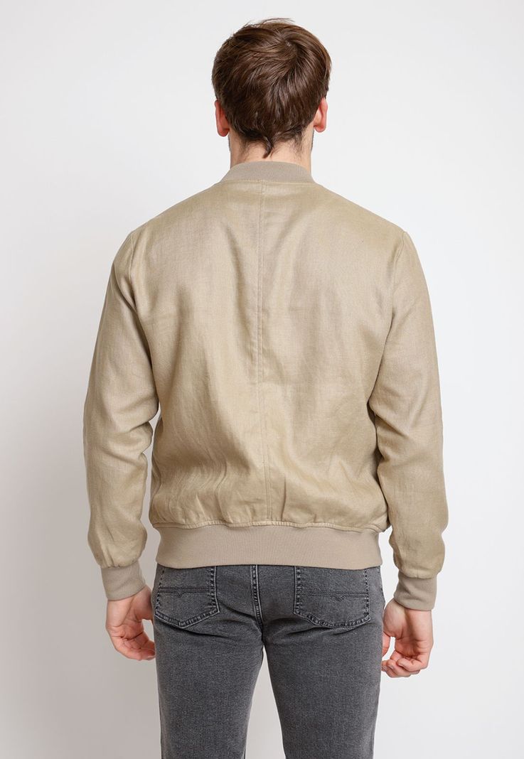 Chaqueta Hombre Lino Liso Slim Tanaka Beige-1